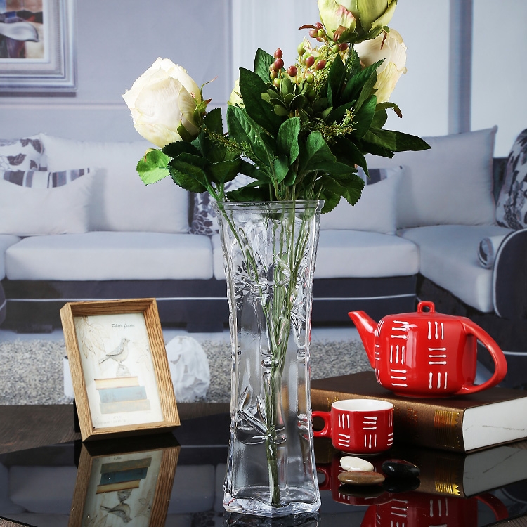 Clear Glass Vase Lucky Bamboo Large Modern Minimalist Lily Vase