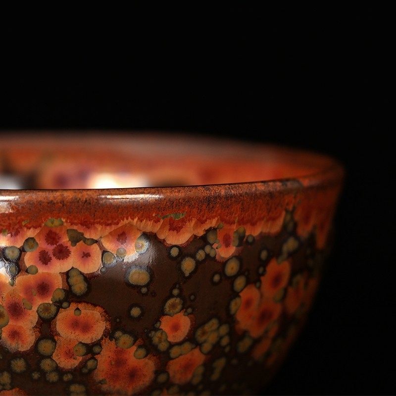 Fire Phoenix Song Dynasty tea bowl tea bowl tea lap and flame Phoenix tea bowl Song Dynasty tea set