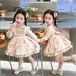 Lolita Girl Princess Dress 2025 Autumn New Style Baby Girl Birthday Dress Children's Dress