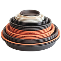 Thickened European-style embossed flower pot tray round plastic flower holder chassis foreign trade quality flower pot cushion bottom tray