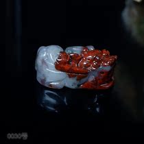 Guilin chicken blood jade Chicken blood stone natural jade Pixiu pendant pendant car hanging leather Hugh lucky and safe 0030