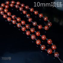 Guilin chicken blood Jade 10mm round bead necklace mens Qiankun material chicken blood stone jade necklace handmade mens model