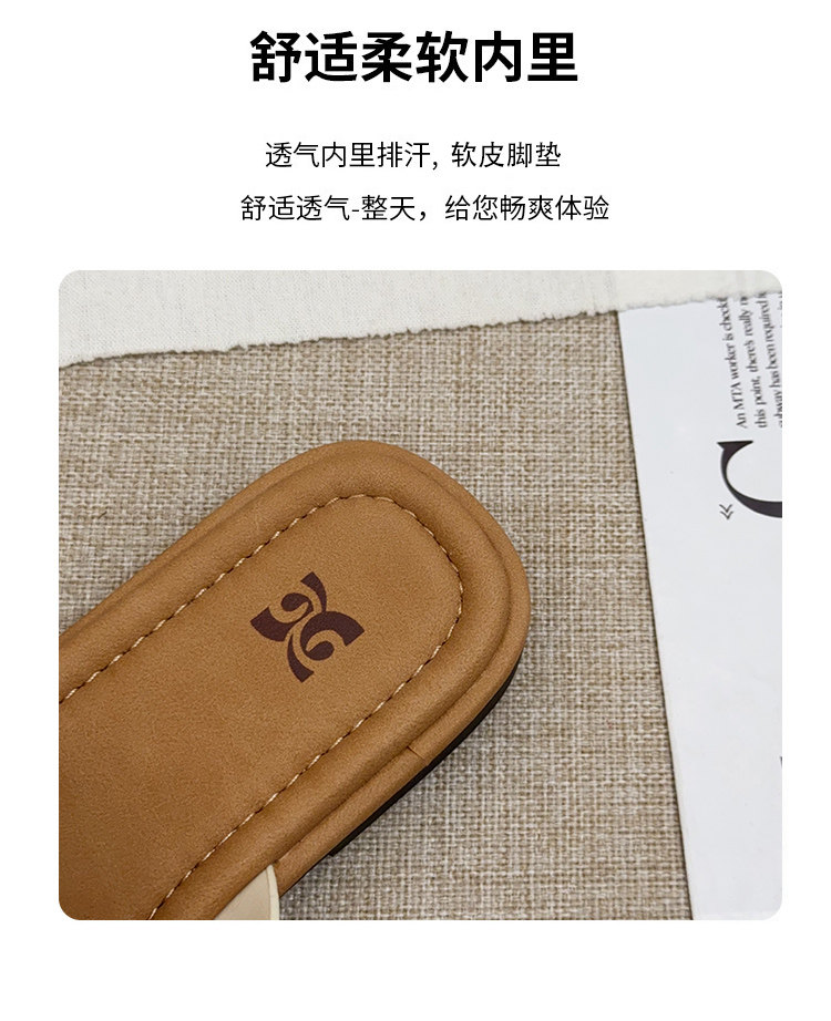 复古银色套趾凉拖鞋女2025夏季新款百搭平底一字拖配裙子沙滩半拖详情7