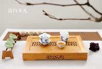  Tea tray Bamboo square drawer type drainage tea table solid wood household simple large water storage tea sea tea tray