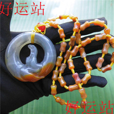 Украшения на шею 新款促销黄龙玉悟道佛手宝石玉坠手工颈饰黄蜡石锁骨项链吉祥如意