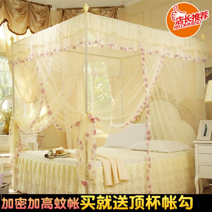 Heavy and high encryption square to the court princess feng mosquito net 1 35m single 1 8 m double metal bracket