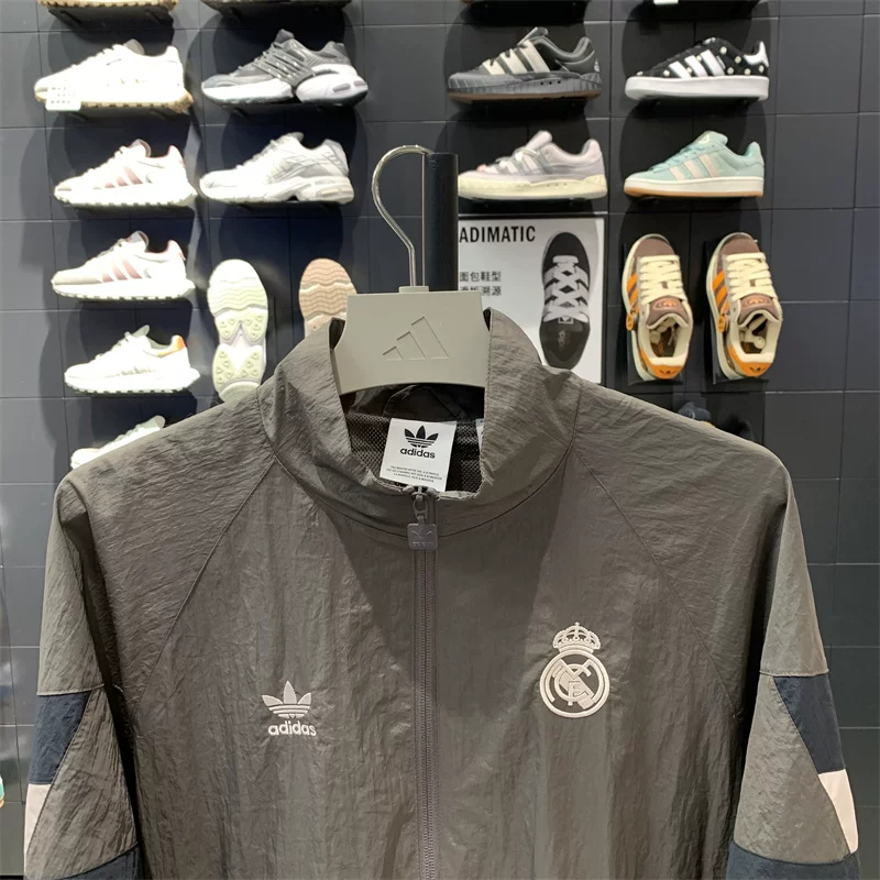 Осенняя футбольная спортивная куртка Adidas, свободный посадка