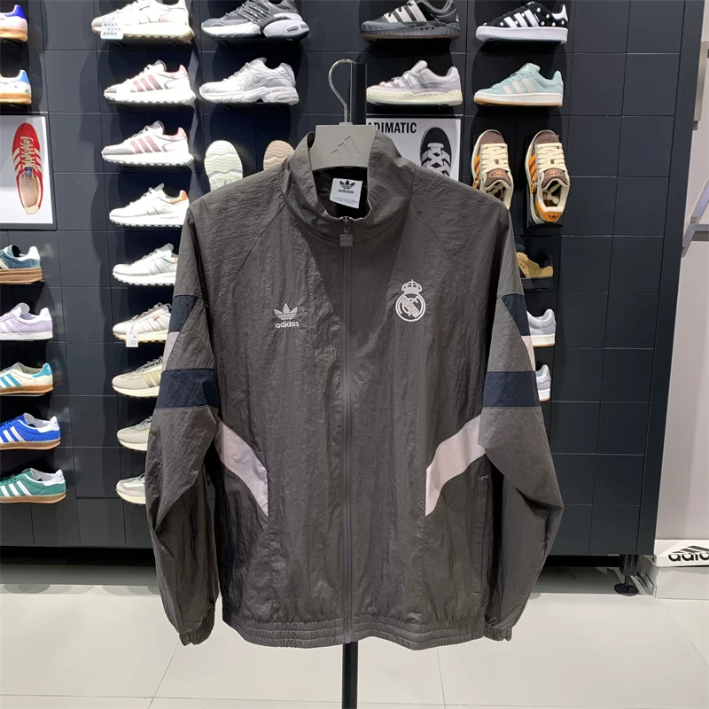 Осенняя футбольная спортивная куртка Adidas, свободный посадка