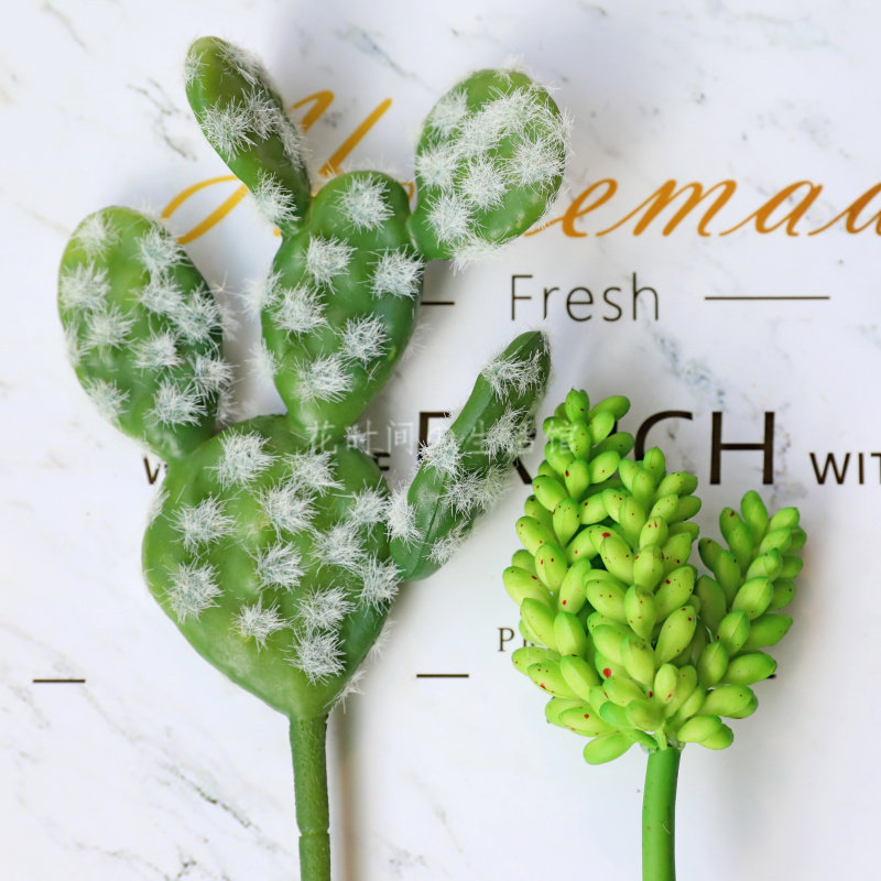 Simulation multi-meat plant green single branch small fake flower potted flower potted flowers in style indoor home Decorative Goods Pendulum