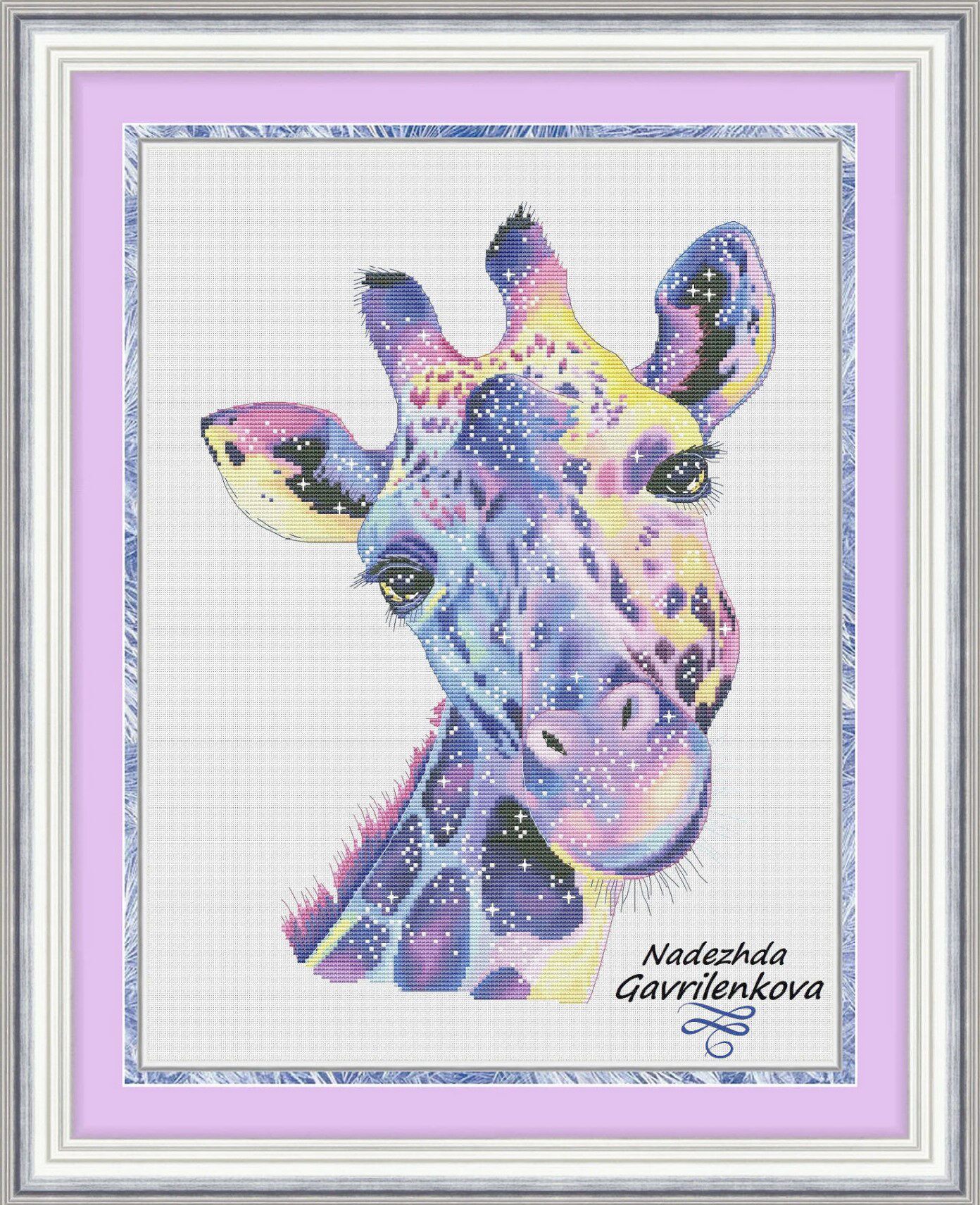 (Cat Cat Embroidery Workshop) R Line self-supporting piece-dazzling giraffe MM190612