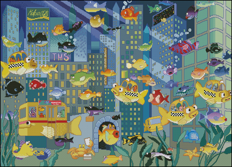 (Cat Cat Embroidery Workshop) R Line self-supporting pieces-the fish MM190508 in the city