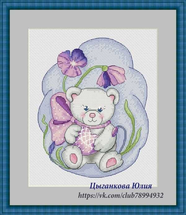 (cat and cat embroidery workshop) R line self-matching pieces-the small bear MM190603 of the Zaporchid knot