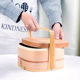 Simple Retro Double-Layered Food Box, Portable Basket Lunch Box, Traditional Fir and Bamboo Woven Food Delivery Box, Gift Packaging, Gift Wooden Box