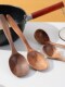 Large Household Wooden Long-Handled Soup Spoon, Acacia Wood Walnut Spoon, Noodle Spoon, Vintage Trendy Salad Spoon