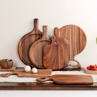 Walnut Wood Double-Sided Cutting Board with Handle, Wooden Chopping Board, Solid Wood Bread Board, Steak Cutting Board, Solid Wood Cutting Board