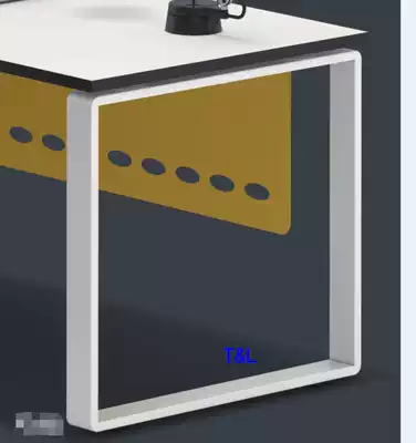 New mouth-shaped table foot office desk conference table mouth-shaped boss table high-end combination steel frame employee table