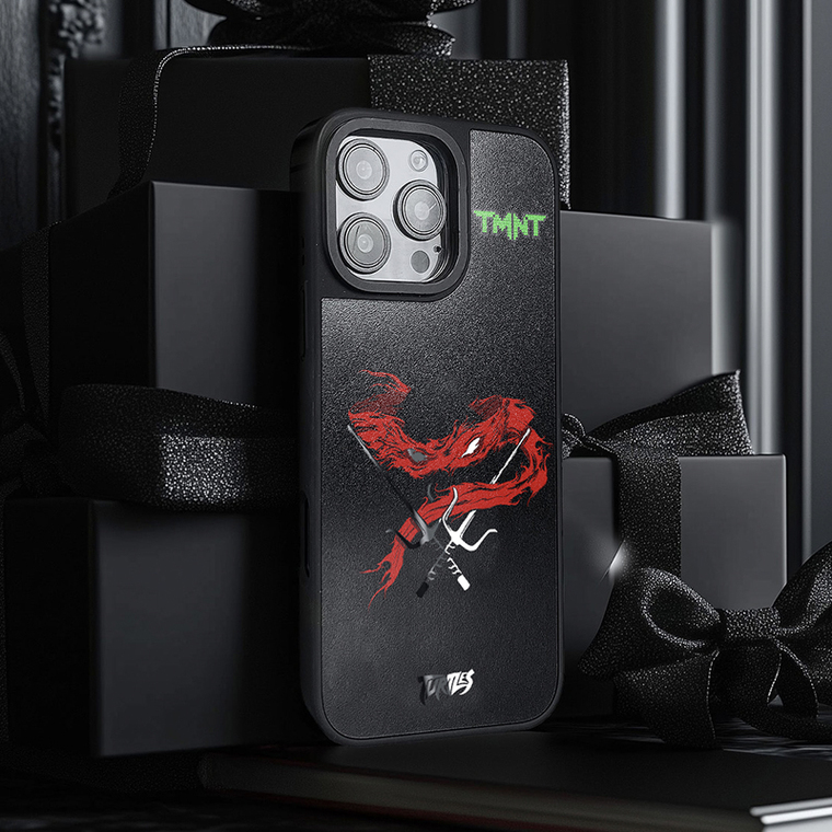 TMNT Red Raphael Ninja Turtles Matte Black MagSafe iPhone Case