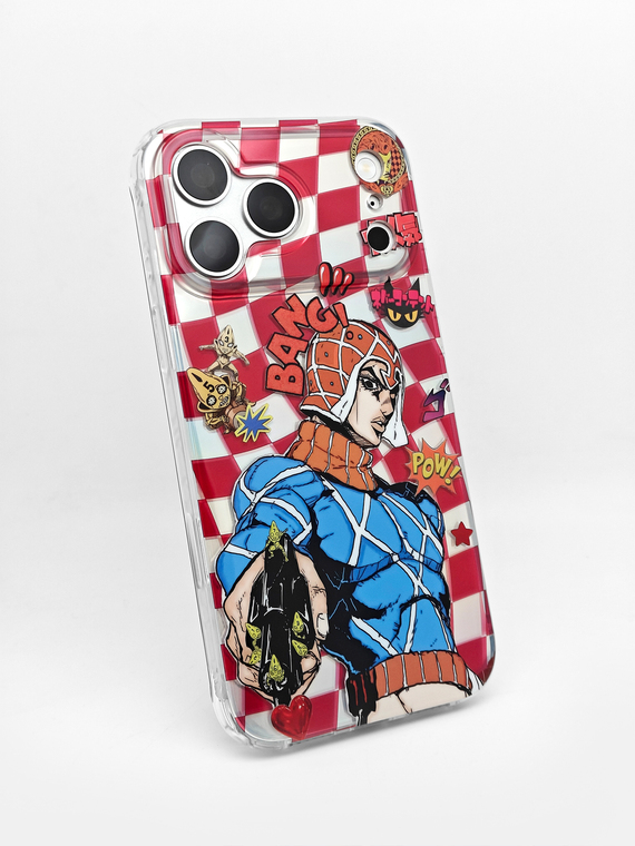 Guido Mista JoJo Checkered iPhone Case for iPhone 17, 16, 15, 14 and 13 - view 2