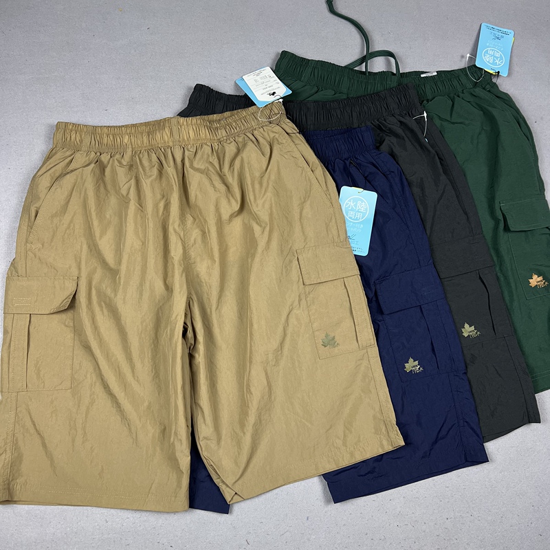 Japanese Style Logo Men's Outdoor Functional Cargo Shorts, Amphibious, Multi-Pocket, Breathable, Quick-Drying Hot Item