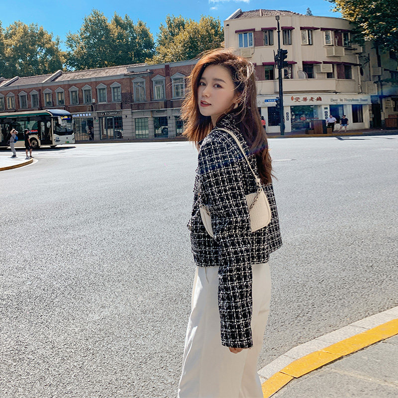 Small Fragrant Wind Women's Clothing Coat 2022 New Spring Autumn Season Short of coarse flowers The famous Yuanyuan style blouses 100 hitch early spring
