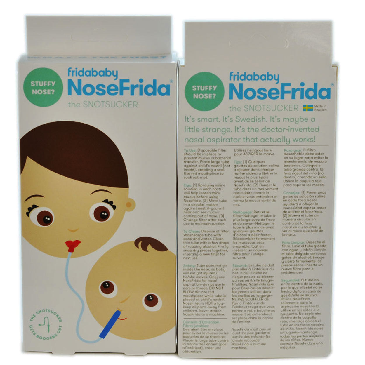 Swedish Nosefrida inhalers newborn babies baby mouth suction nasal mucus children toddler nose debater-Taobao