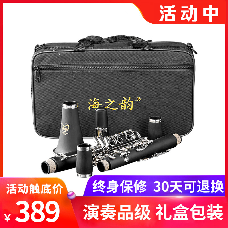 Clearance processing Ebony clarinet instrument flat black tube instrument Western string instrument beginner test 17 keys