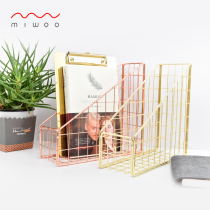 miwoo2019 new Nordic minimalist desktop A4 file storage frame creative simple Rose gold file holder