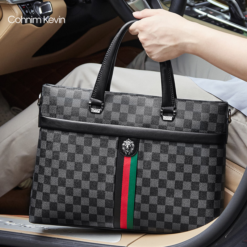 Business cowhide men's bag 2021 new men's bag handbag hand holding briefcase men's business soft leather briefcase