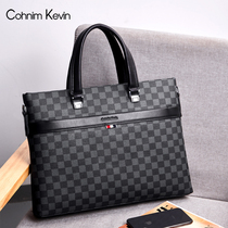 2021 New Hand bag mens large capacity computer grid youth business travel crossbody business briefcase men