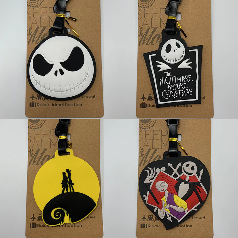 Halloween Pumpkin-Shaped Luggage Tag Christmas Horror Night Jack Suitcase Boarding Tag Luggage Identification Pendant
