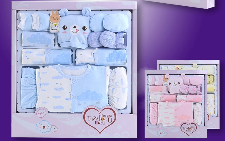 Bộ quà tặng cho bé mùa xuân và mùa thu ấm áp quần áo cotton cho bé sơ sinh túi quà trăng tròn trăm ngày cung cấp
