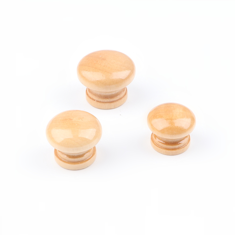 Overall cabinet Single-hole wood Wooden Mushroom Solid Wood Accessories Big Crystal Cabinet Door Round Drawer Hardware Furniture Small Handle