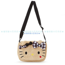 Japanese Sanrio Cartoon Hello Kitty Woven Children Cartoon Single Shoulder Bag Inclined Cross-Pack Side Backpack