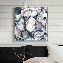 Digital oil painting DIY filled oil color painting Nordic modern living room bedroom decorative painting illustration animal cartoon rabbit