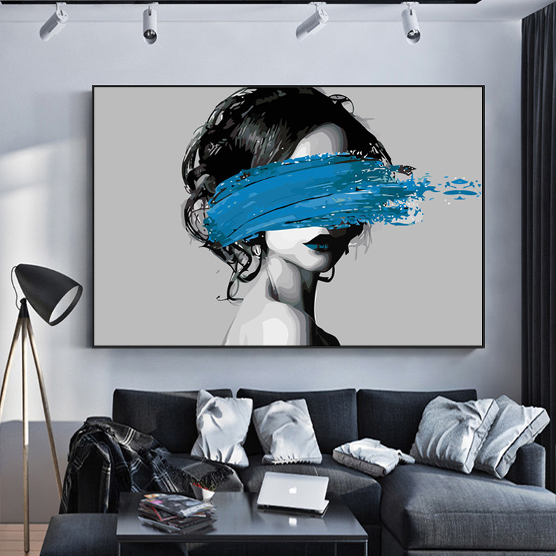 Creative Beauty DIY Digital Oil Color Painting Modern Simple Nordic Lightroom Bedroom Artistic Character Decoration Painting