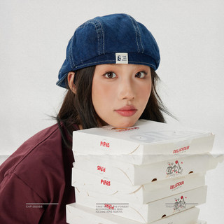 [the Hoboo] Japanese Original Style Beret for Women, Spring and Summer Denim Newsboy Cap for Men, Versatile Newsboy Hat