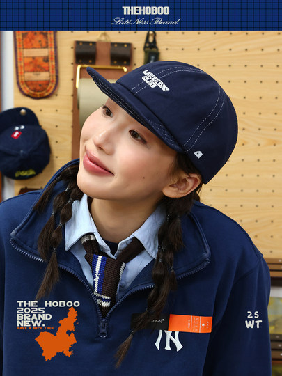 THE HOBOO Original Drawstring Adjustable Peaked Hat Women's Autumn and Winter Short Brim Hat Men's Versatile Hat Baseball Cap