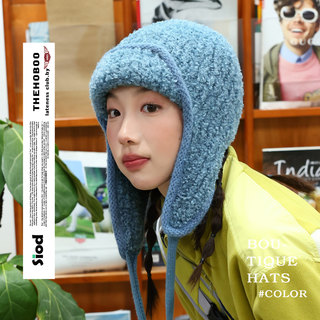 [the Hoboo] Autumn and Winter Plush Warm Ear-Protecting Lei Feng Hat for Women, Cold-Proof and Frost-Proof Hat for Cycling, 2025 New Model