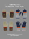 Original small embroidery double-layer warm gloves for women in winter outdoor cycling cold-proof finger gloves for men