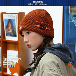 [the Hoboo] Original Functional Embroidered Knit Hat for Women, Waffle Pattern Autumn and Winter Warm Wool Hat for Men, Cold Weather Hat