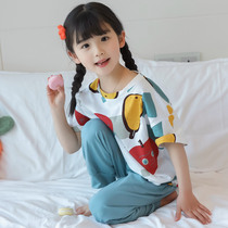 Hipster apple pear girl pajamas cotton short sleeve trousers summer children can wear casual small trousers home clothes