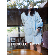 HNBIGLEE 21 early spring stacked wear better look~Print stitching silhouette casual denim jacket jacket for women