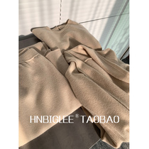 HNBIGLEE gentle nude apricot cashmere wool ultra soft three-piece set (LP advanced garment series)