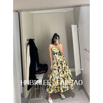 HNBIGLEE Italian style hand painted floral fishbone girdle chest support suspender skirt dress