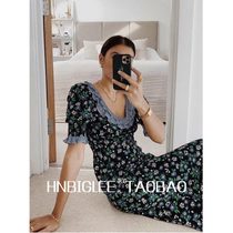 HNBIGLEE Vacation FAIRY ~ Oil painting flower COURT cascading ruffle collar dress (with hair ornaments)