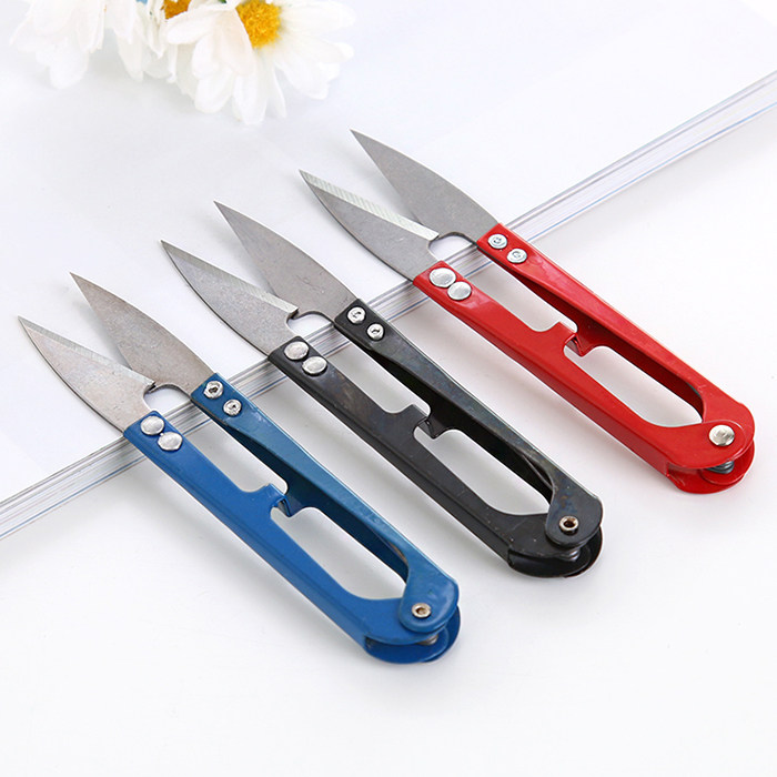 Full wholesale cross stitch thread head special U-shaped scissors spring yarn scissors Repair eyelash scissors