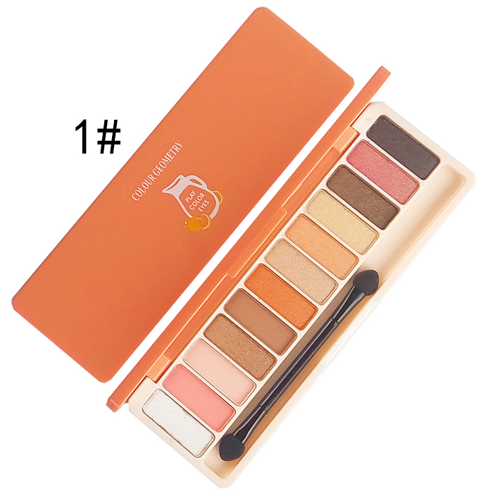 Vận chuyển đầy đủ Bán buôn chính hãng 12 màu kim cương bóng mắt ánh sáng cao sử dụng kép màu đất trang điểm màu nude hút thuốc màu mắt khay - Bóng mắt màu mắt clio