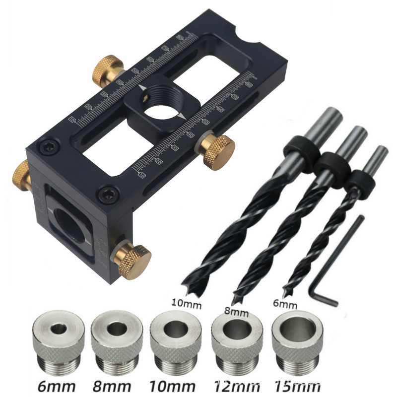 Woodworking two-in-one punching locator baby crib cross oblique flat head puncher woodworking punching