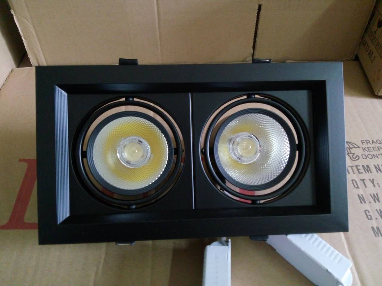 LED Spotlight Grille Light 2*12W Simple Bold Light Low Voltage Ceiling Light Downlight Square 12V 24V