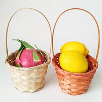 Guangxi Bamboo Mini Color Hand Basket Kindergarten Dance Props Pastoral Style Handmade Flower Basket